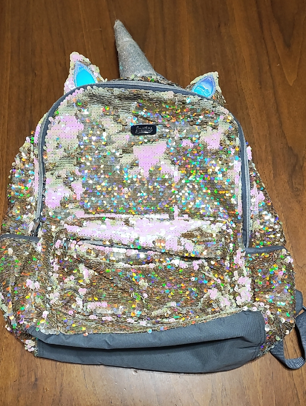 Justice Sequin Unicorn Backpack - Pink and Silver